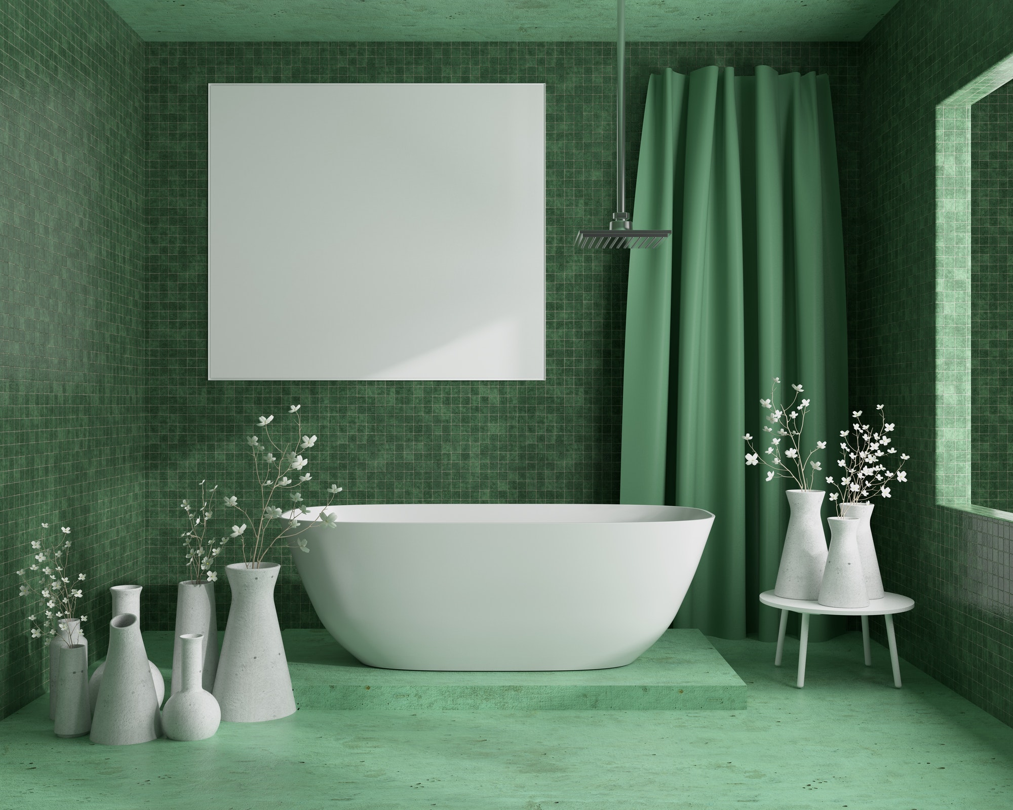 Badværelse inspiration grønt badværelse